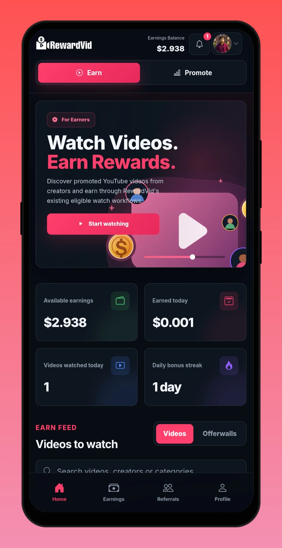 RewardVid: Earn by Watching screenshot