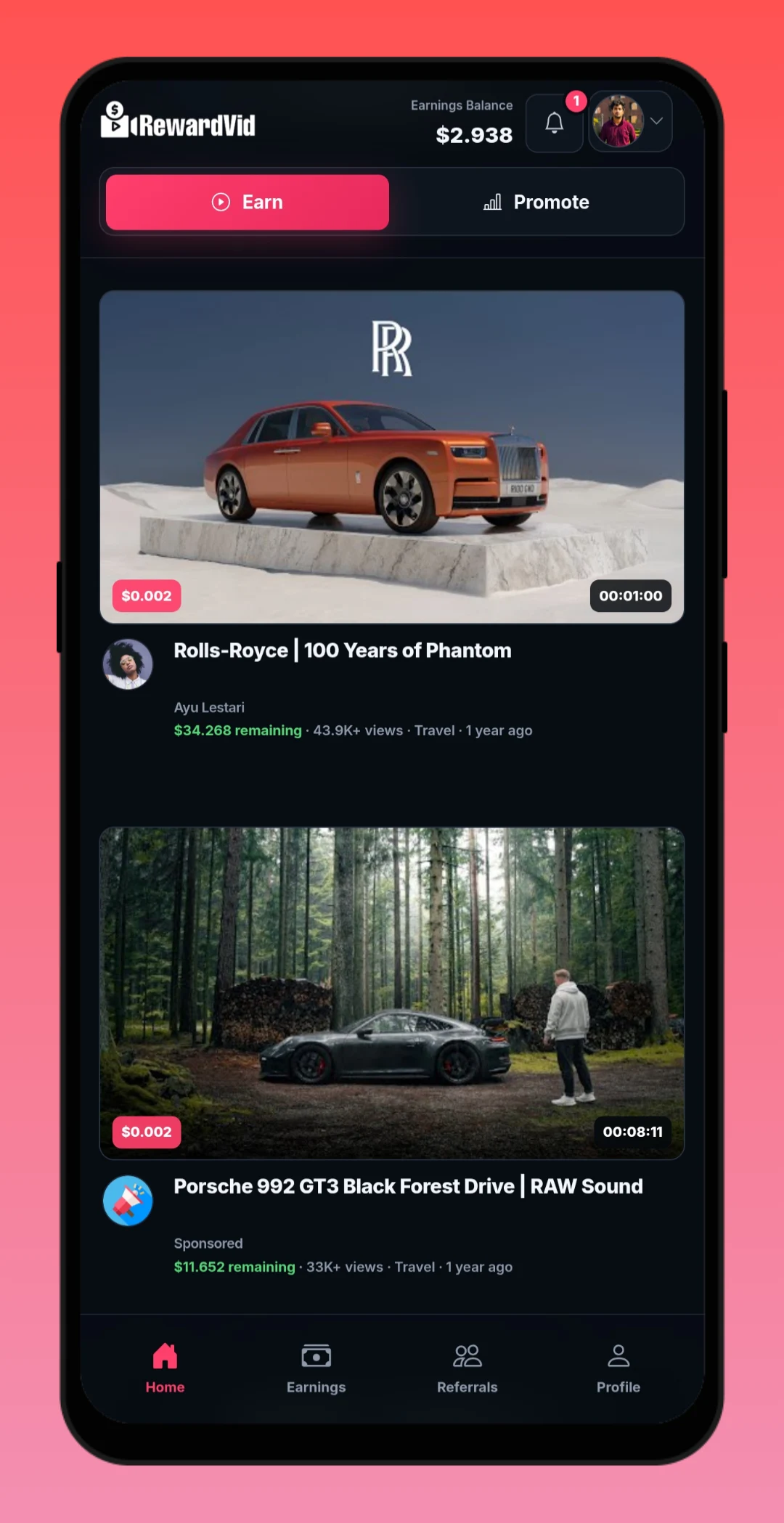 RewardVid: Earn by Watching screenshot